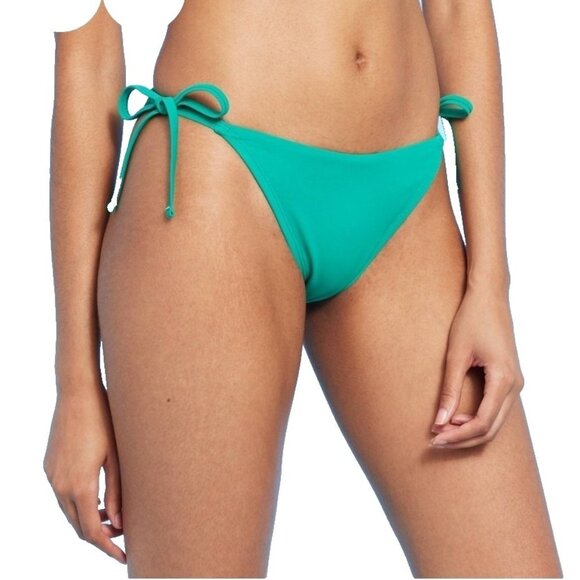 Shade & Shore Other - Share & Shore Green Low Rise Side Tie High Leg Bikini Swim Bottom -- Size XL 16